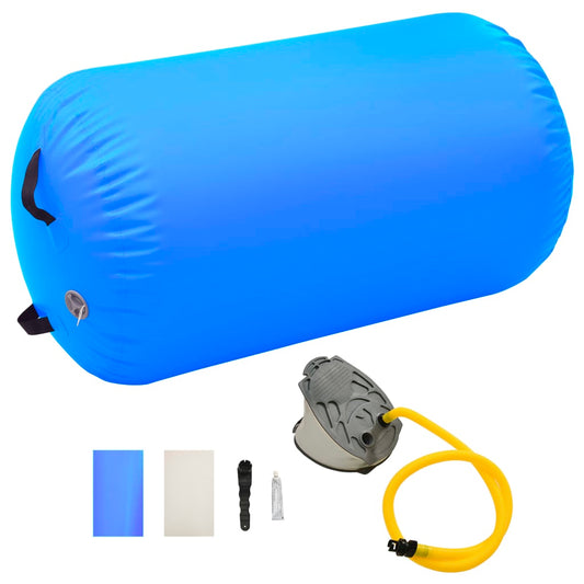 Gymnastiekrol met pomp opblaasbaar 100x60 cm PVC blauw