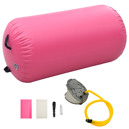 Gymnastiekrol met pomp opblaasbaar 120x75 cm PVC roze