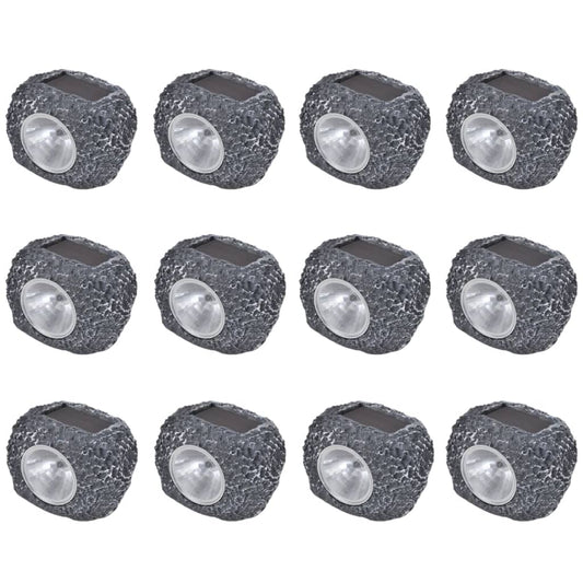 Outdoor lighting solar energy LED garden lamp stone-shaped 12 pieces